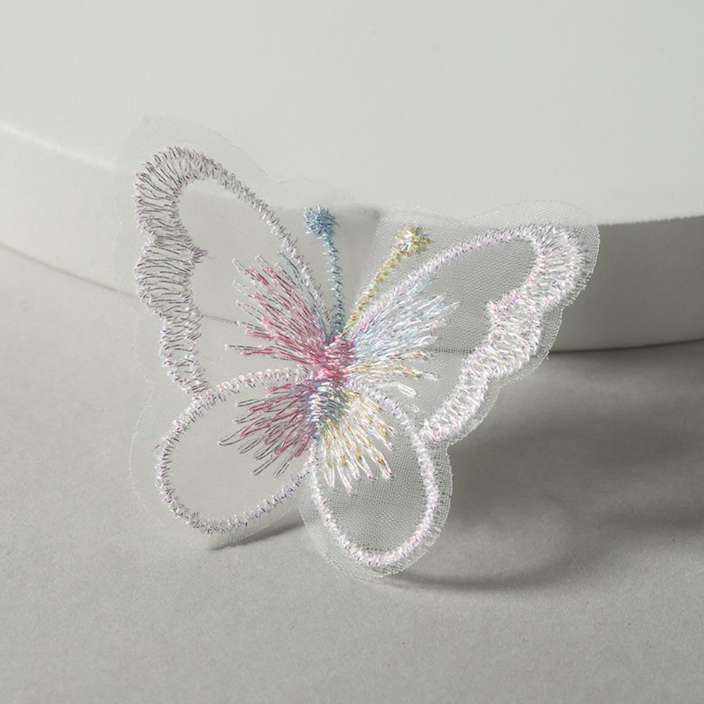 20Pcs Single layer Golden Thread Butterfly Appliques  Bridal Hair Accessories