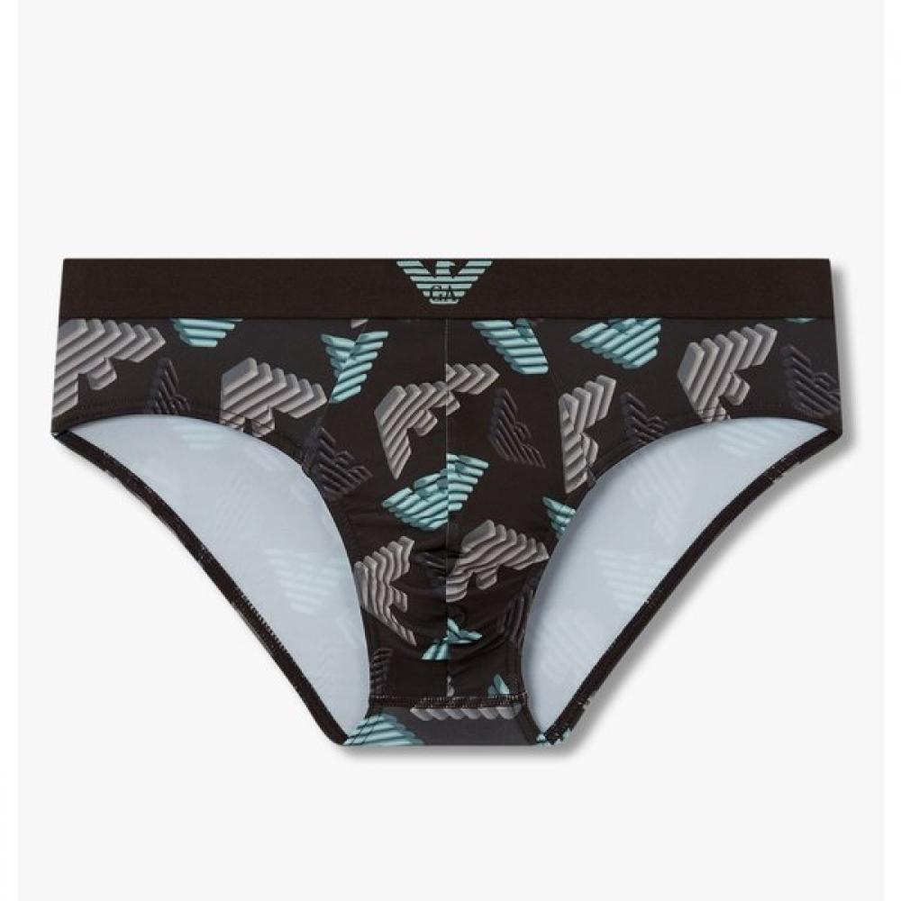 Emporio Armani Men S 3d Eagle Pattern Poly Brief  0815311043 S