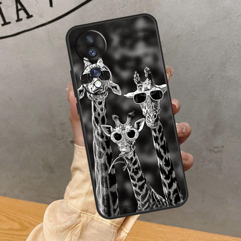 Cute Cartoon Giraffe Case For Honor Magic 7 Pro 5 6 Lite Cover For Honor 90 70 50 400 200 X9 X8a X8b X9a X9b X9c