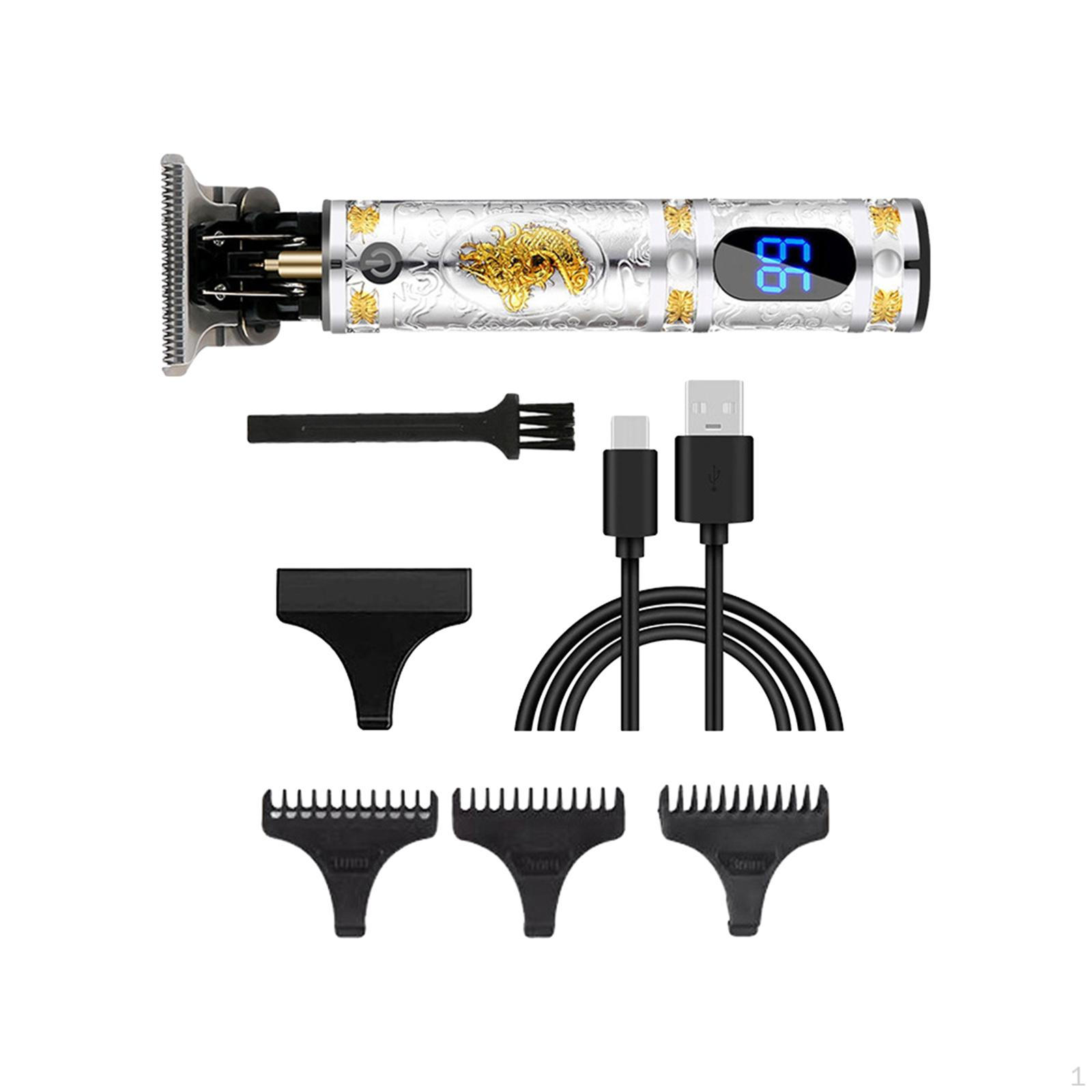 

Hair Clippers for Men, Beard Shaver, Cordless Electric Razor Edger Clipper LCD Display Silver