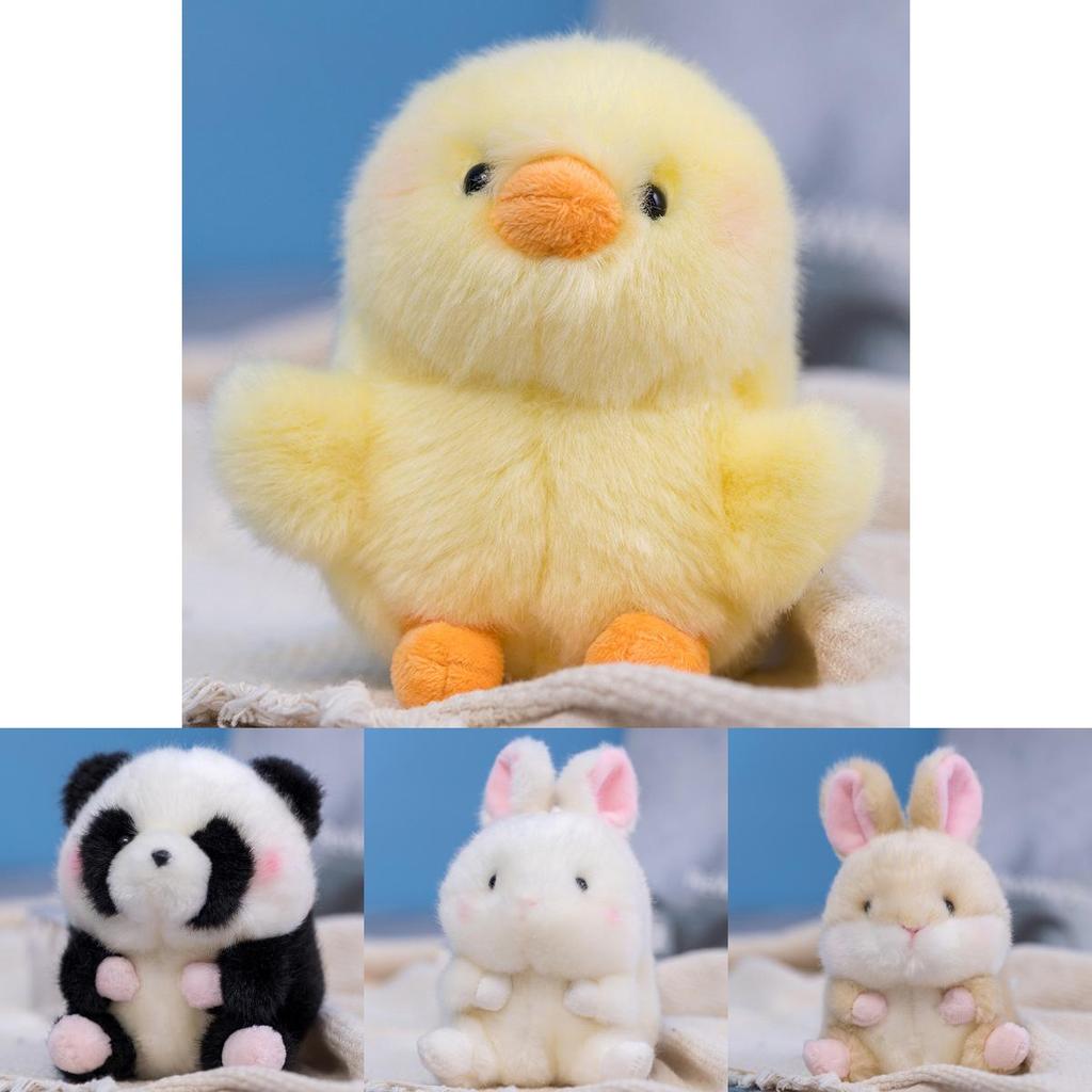 Cute Panda Plush Toy Backpack Pendant Small Rabbit Hamster Kawaii Doll Keychain