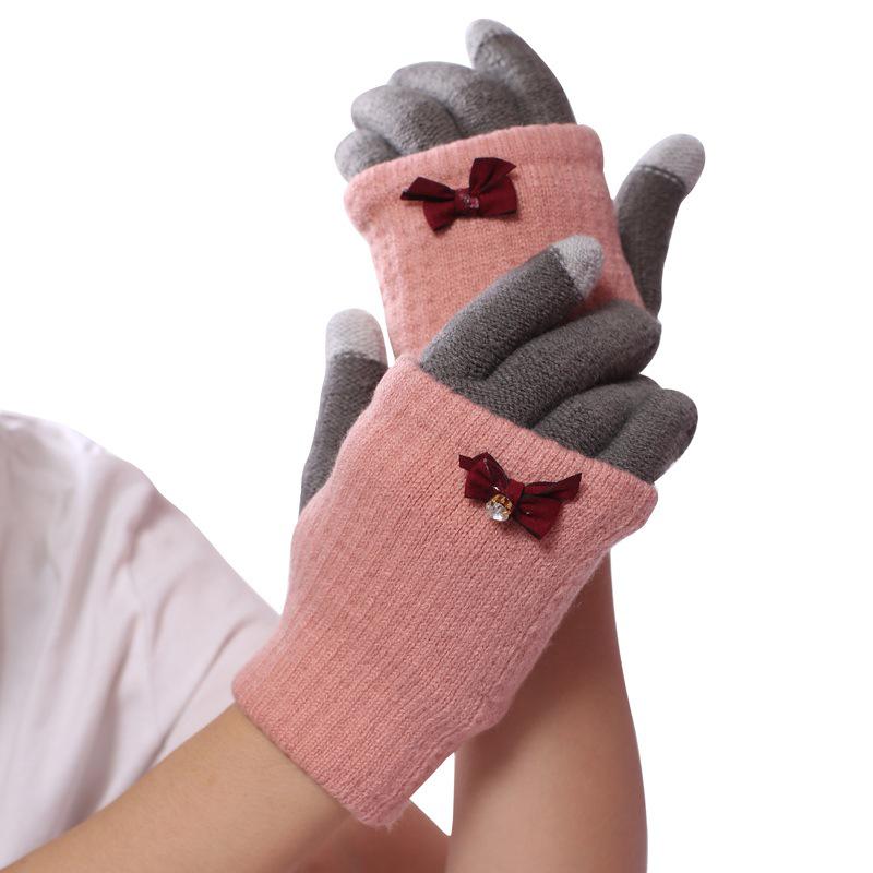 

Женские перчатки без пальцев из толстой вязки в корейском стиле - Осень/Зима, совместимые с сенсорным экраном