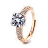 Women's Adjustable 2-Carat High Carbon Diamond Wedding Ring