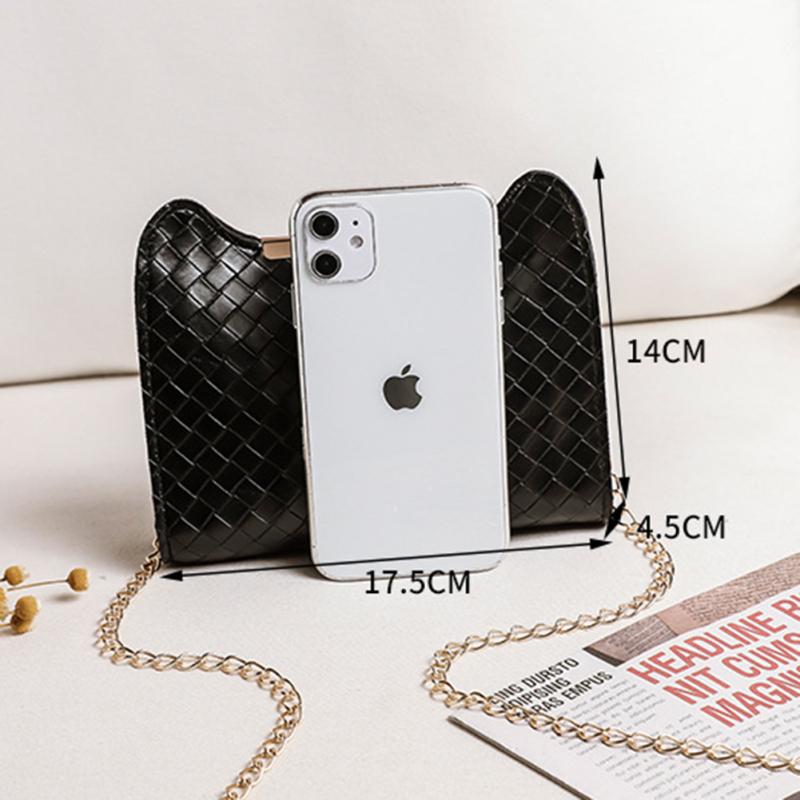 Fashion Pu Leather Mobile Phone Bag For Girls Casual Solid Color Chain Shoulder Bag For Women Gifts