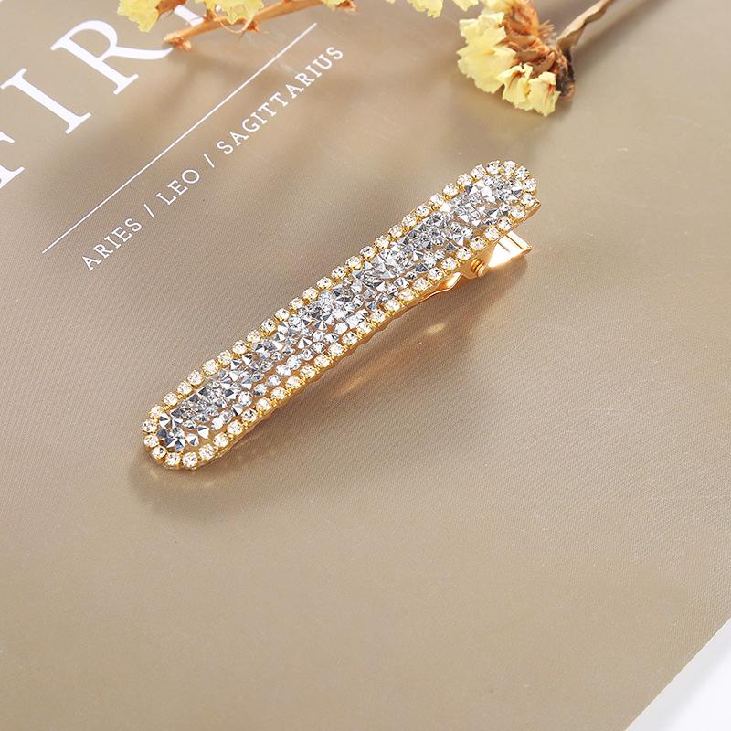 Korean Colorful Rhinestone Hair Clip, Long Duckbill, Simple Bangs & Side Clip for Women