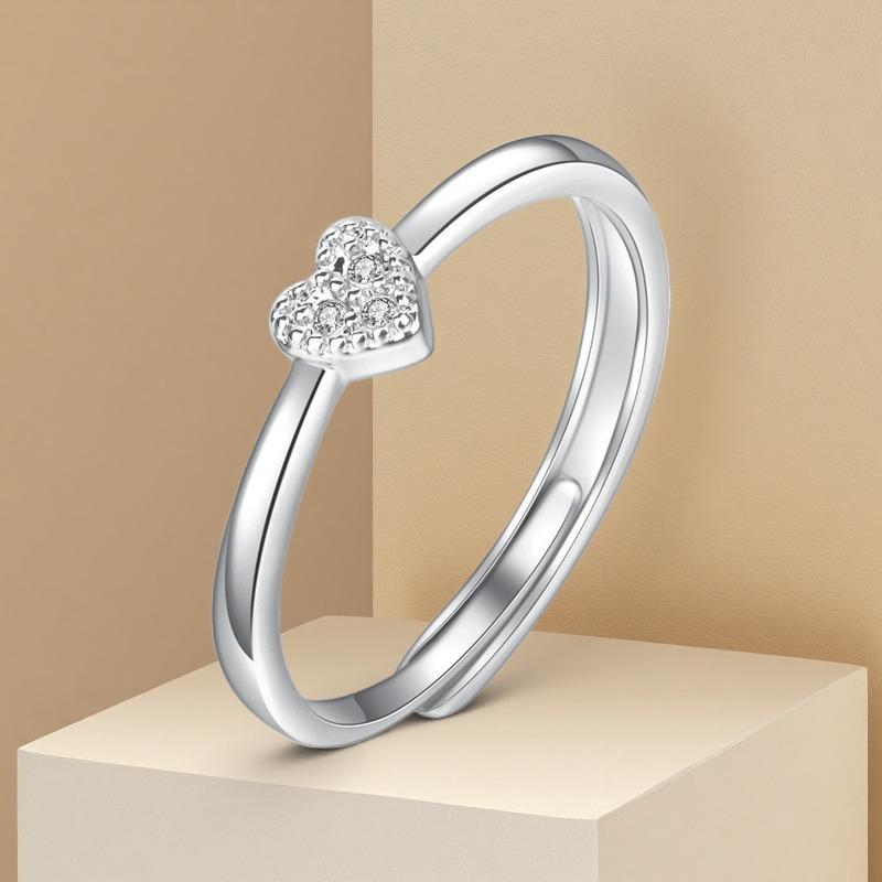 Copper Ring Classics Heart Zircon For Women Wedding Engagement Jewelry Accessories Fashion High Quality Gift