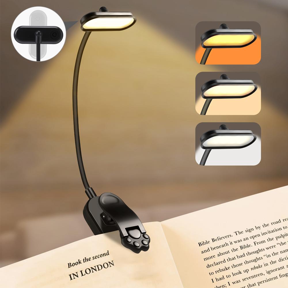 LED Clip On Mini Book Lamp Usb Rechargeable Reading Lamp Book Reading Light Portable Read Book Light Bedroom Reading Night Light