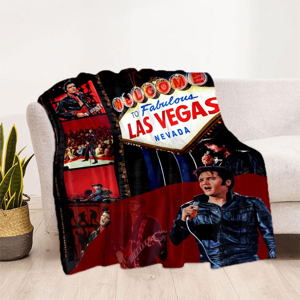 Elvis Presley Las Vegas Blanket Comfortable Perfect for Office Chair Seaside Chair Four Seasons Multipurpose Stylish Decor