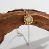 Vintage Small Daisy S925 Sterling Silver Inlaid With Natural Garnet Colored Opal Bracelet Women'S High-End Jewelry