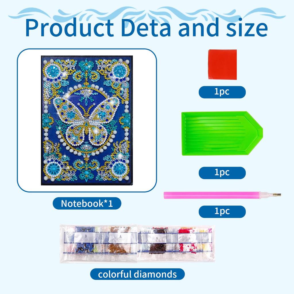 Diamond Painting DIY Notebook: Special-Shaped Shiny Design, 50 Pages, Perfect Christmas Holiday Gift