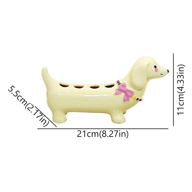 ABKY-Dachshund Toothbrush Holder Storage Rack Bathroom Sink Washstand Toothbrush Base Decoration