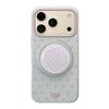 Simple ins polka dots are suitable for Apple 17Pro Max mobile phone case iphone16 relief glitter 15 magnetic suction bracket