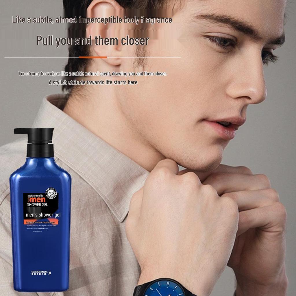 Men's Oil Control Soothing Shower Gel with Moisturizing and Long-Lasting Cologne Scent