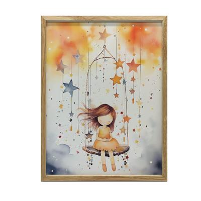 Carousel of Stars Carousel of Stars, 30X40 Cm, Dark Brown Wooden Frame, 230 Gsm Matte Paper