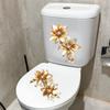 Kreativer Lichtluxus Goldene Blume Wasserdichter Toilettenaufkleber Badezimmer Wand Hintergrund Aufkleber Heimdekoration Selbstklebender Aufkleber