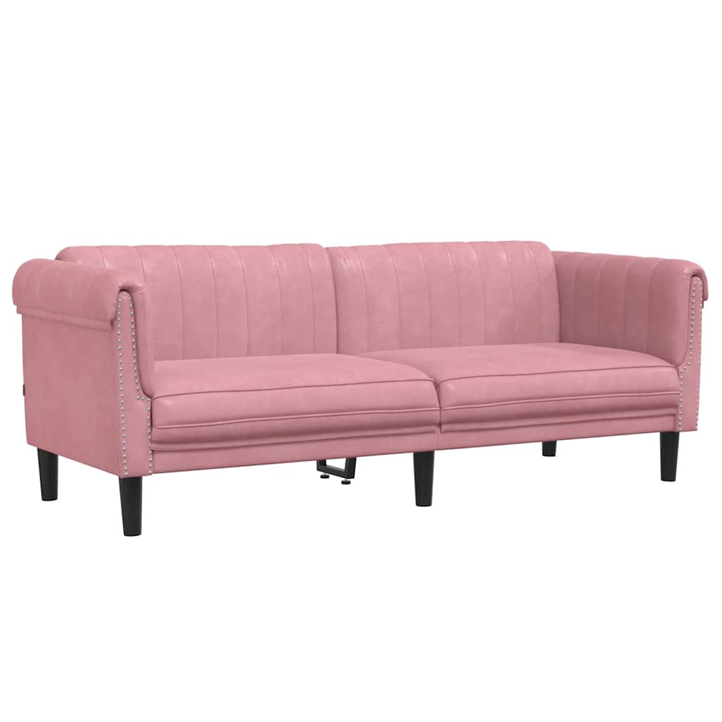 2 Piece Sofa Set in Pink Velvet