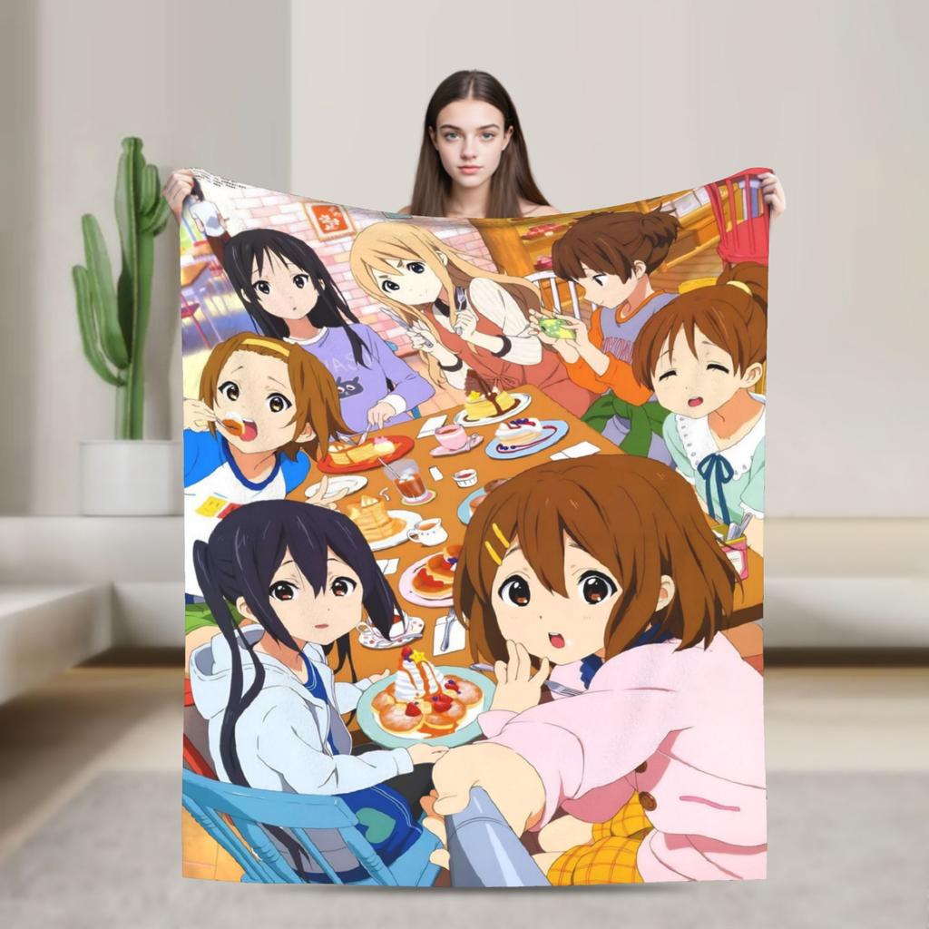 Comfort K-On! K-On Girls Anime Blanket Merch Home Decorative Throws And Blankets Lightweight Thin Fleece For Outdoor