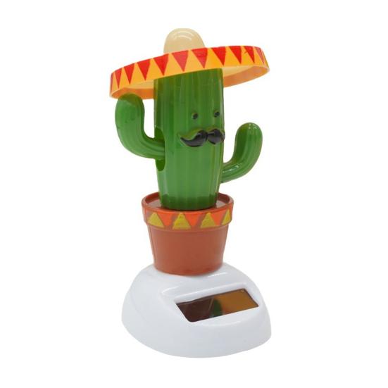 Yousheng Solar Powered Dance Cactus Car Ornament, Funny Automotive Interior Decor, Swinging Animated Cactus Figurine for Vehicles, Home