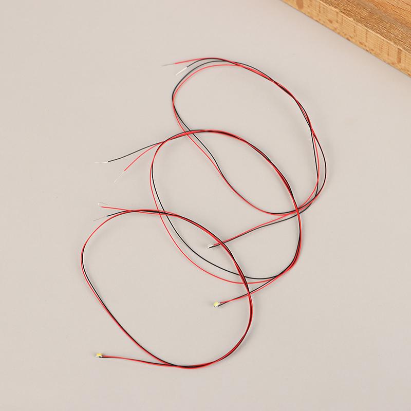 10 Peças 0805 LED Piscante Lâmpada SMD Micro Fio Litz LED Pré-Soldado Chip Com Fio 30Cm 3V Modelo Ferroviário Brinquedo Luz DIY Cabos