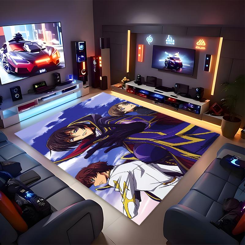 Anime Code Geass Printed Absorbent Washable Carpet,Non-Slip Bathroom Mats,Kitchen Rugs,Living Room Entrance,Camping Picnic Rugs