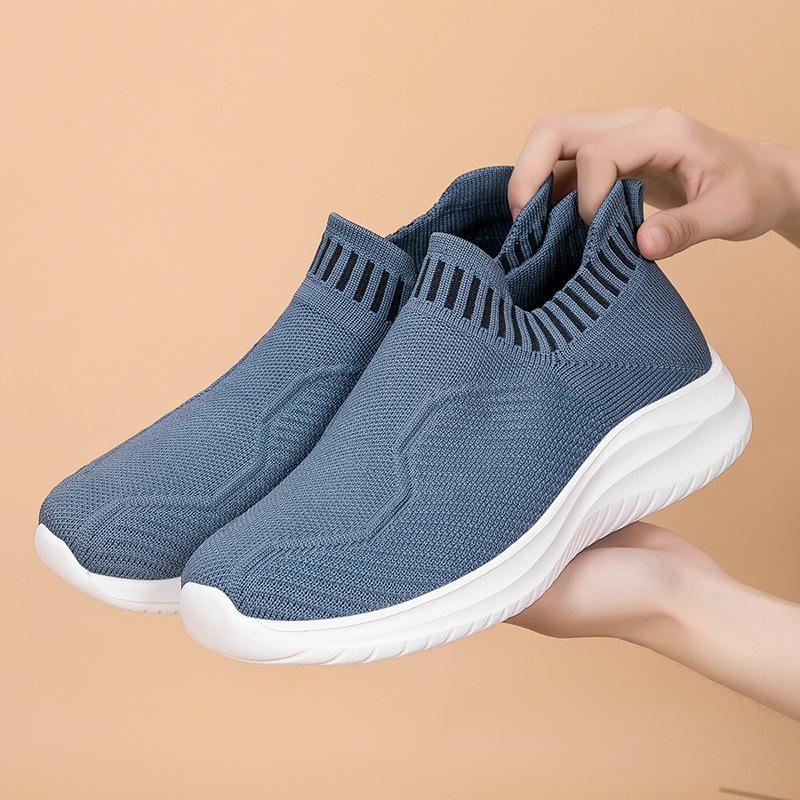 Large size elastic socks shoes low-top summer fly-woven mesh lazy shoes casual sports women's shoes