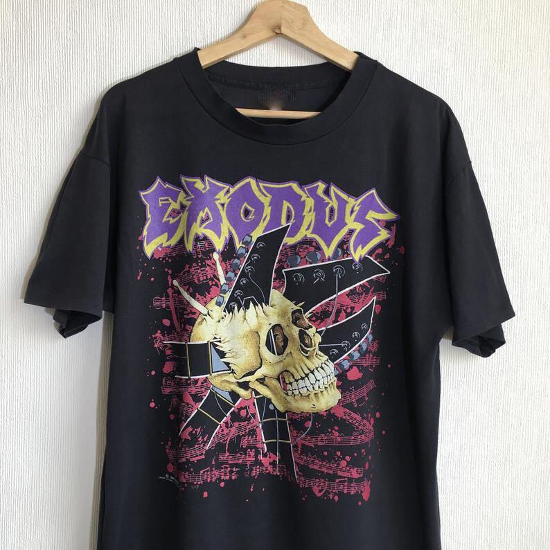 Vintage EXODUS Band Short Sleeve Cotton Black All Size Unisex Shirt