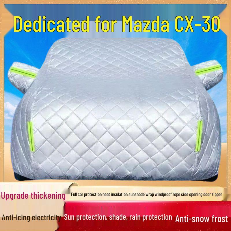 

Mazda CX-30 2024 Heavy-Duty Quilt Car Cover for Snow, Ice, Hail, Sun, and Rain Thickened with Cotton, Hail Protection, All-Season