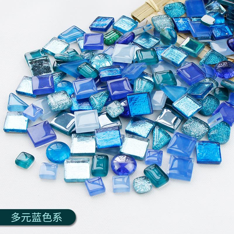 100g Diy Mix Color Glitter Glass Mosaic Stones Mosaic Tiles Glass Pebbles Crafts Material Puzzle For Diy Mosaic Making Arte