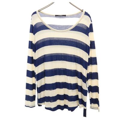 LIMI feu made in Japan Streifenmuster Langarm T-Shirt S blau Ron T Damen Gebraucht