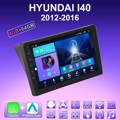 Autoradio Android Carplay 2 DIN pour HYUNDAI I40 2012-2016 Lecteur multimédia Unité principale Stéréo Navigation GPS BT WIFI 4 + 64 Go