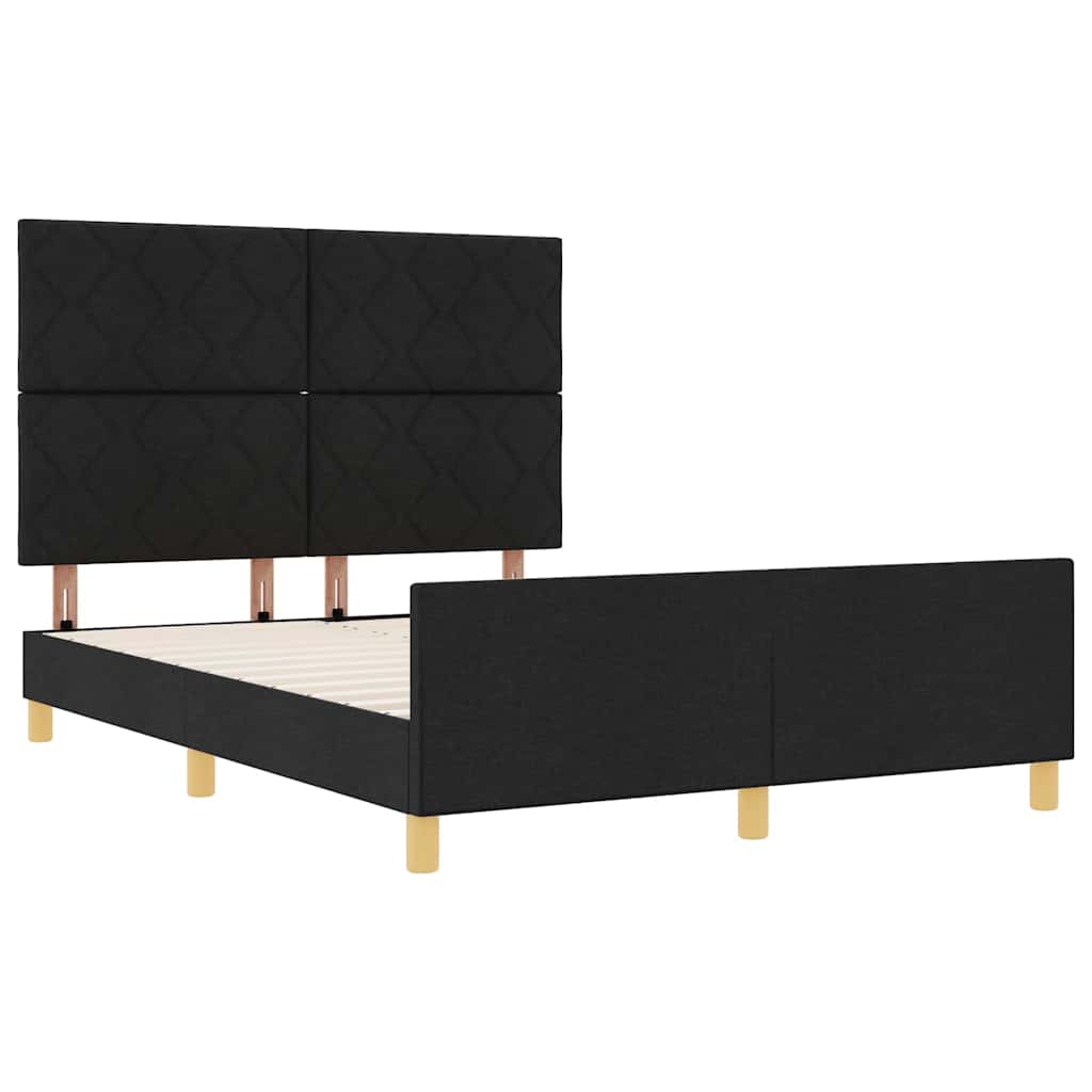 Bed Frame with Headboard Black 160 x 200 cm Fabric