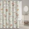 Cute Rabbit With Carrot Shower Curtain, Bathroom Decorative Shower Curtain, Waterproof Shower Curtain With Hooks