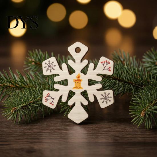 Decorative Hanging Props 10Pcs 2D Wooden Christmas Ornaments, Blank DIY Craft Tags, Wood Slices for Painting Tree Decorations, Unfinished Xmas Holiday