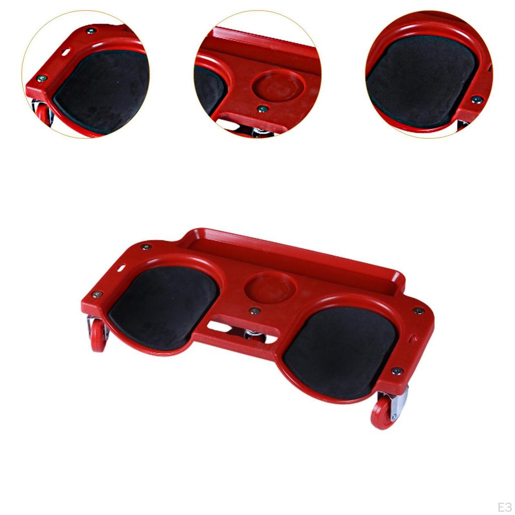 Heavy Duty Rolling Knee Creeper with Tool Holder and 5 Swivel Castors for Vehicle Maintenance