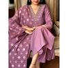 Indian Viscose Chanderi Kurta Pant Set Women Wedding Wear Top Tunic Kurti Set VDS-1697