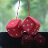 1 Pair Car Pendant Colorful Plush Dice Automobiles Rear View Mirror Charms Hanging Ornaments