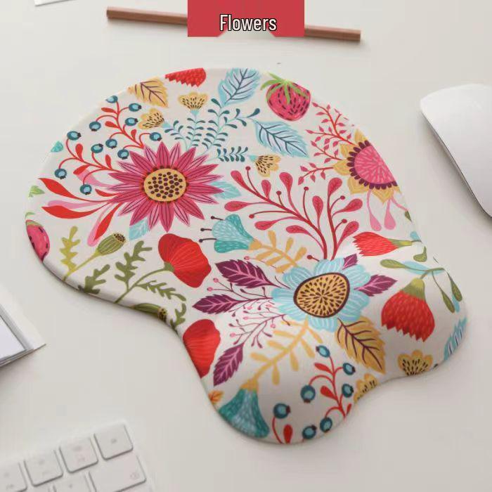 3D Cute Cartoon Silicone Wrist Rest Mouse Pad with Memory Foam