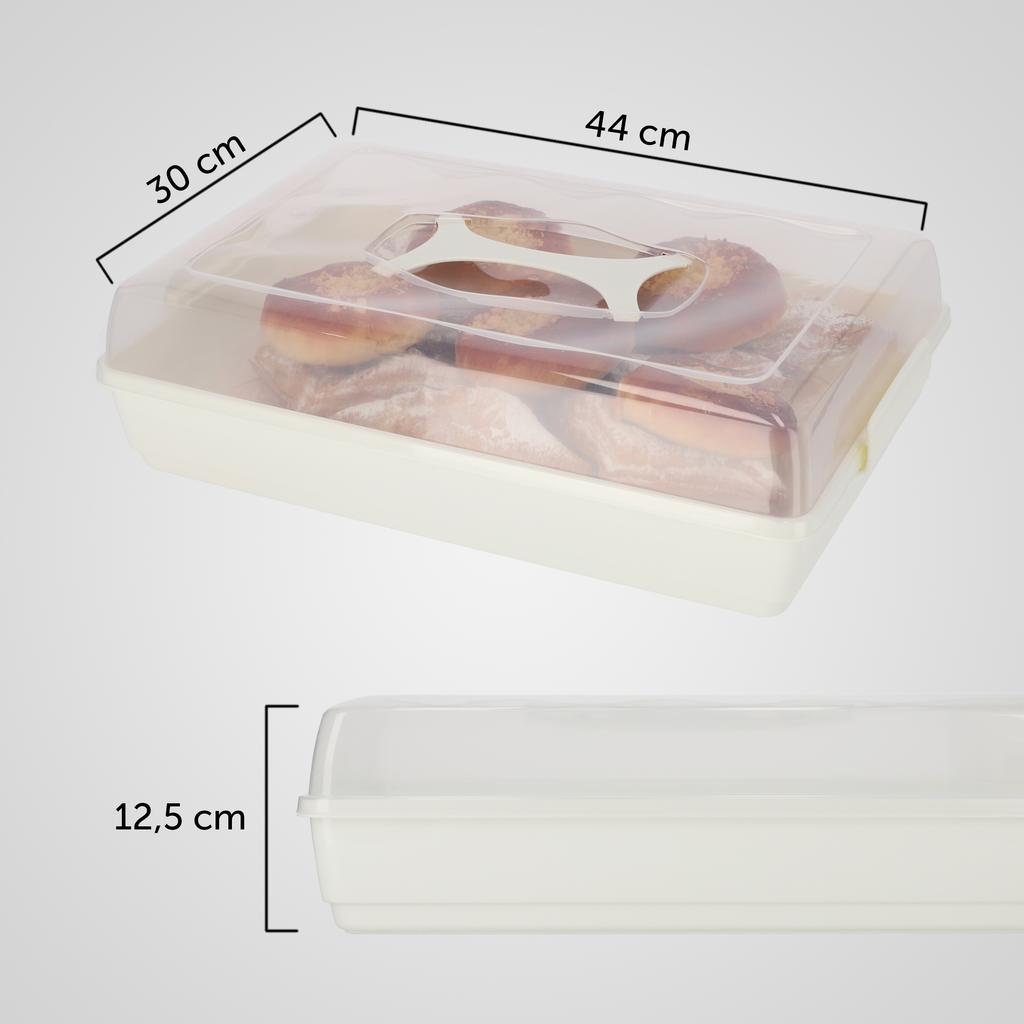 KADAX Pojemnik Plastikowy Na Ciasto Wypieki Tort Pudełko Prostokątny Duży