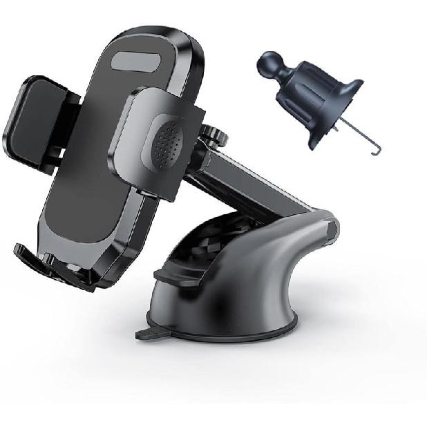Car Phone Holder, Adjustable Car Phone Mount Cradle 360° Rotation - 2023 Upgraded Strong Sticky Gel Pad for Car Dashboard,H