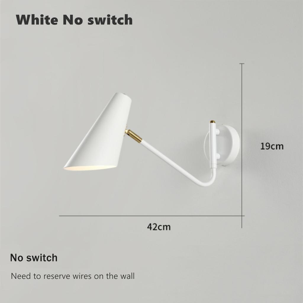 Industrial Folding LED Wall Lamp With Switch Vintage Adjustable Swing Long Arm E27 Bedside Decor Lighting Sconce Reading Lights