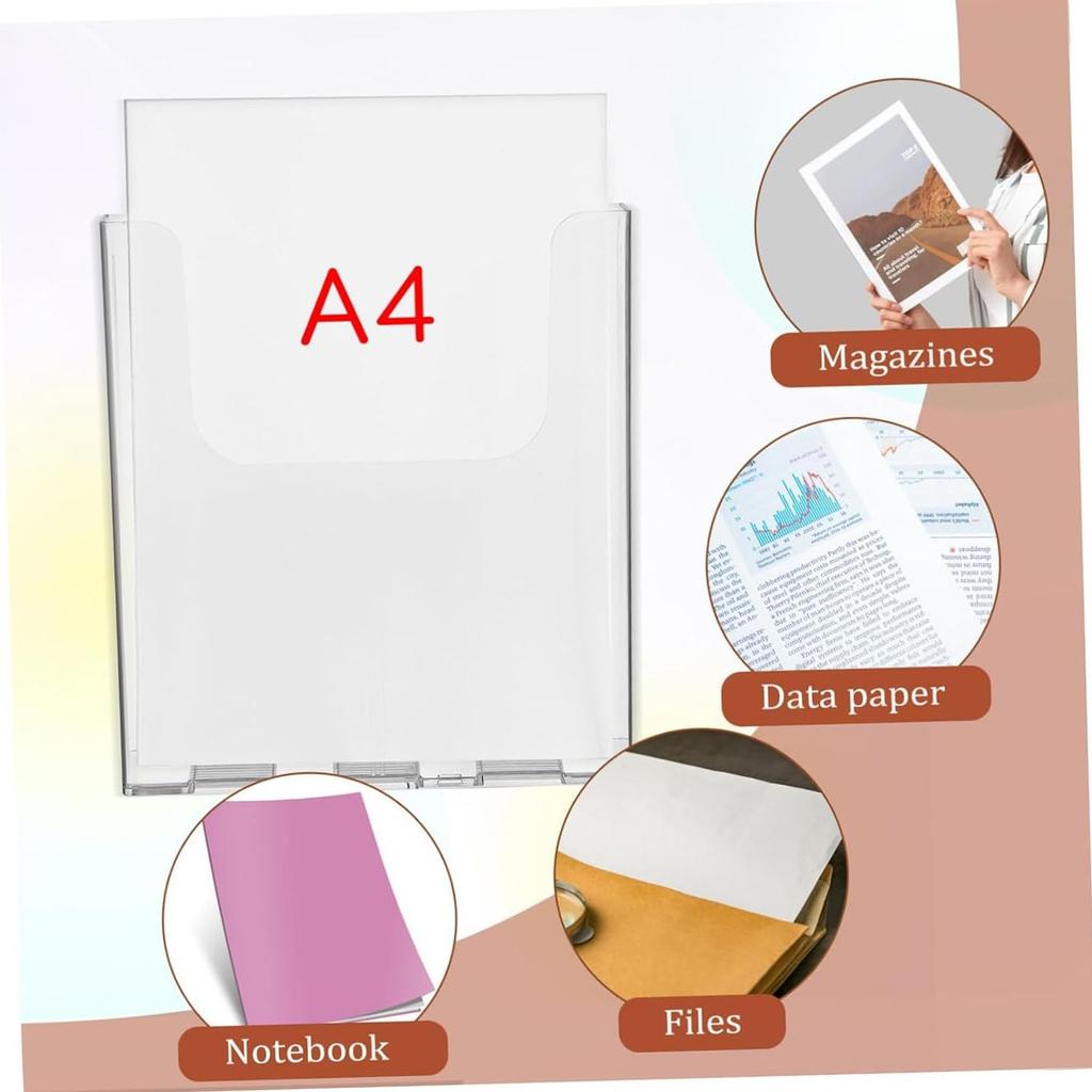 Acryl Datenregal Zeitschriftenständer Prospektständer Wandmontierter Menühalter Aktenordner