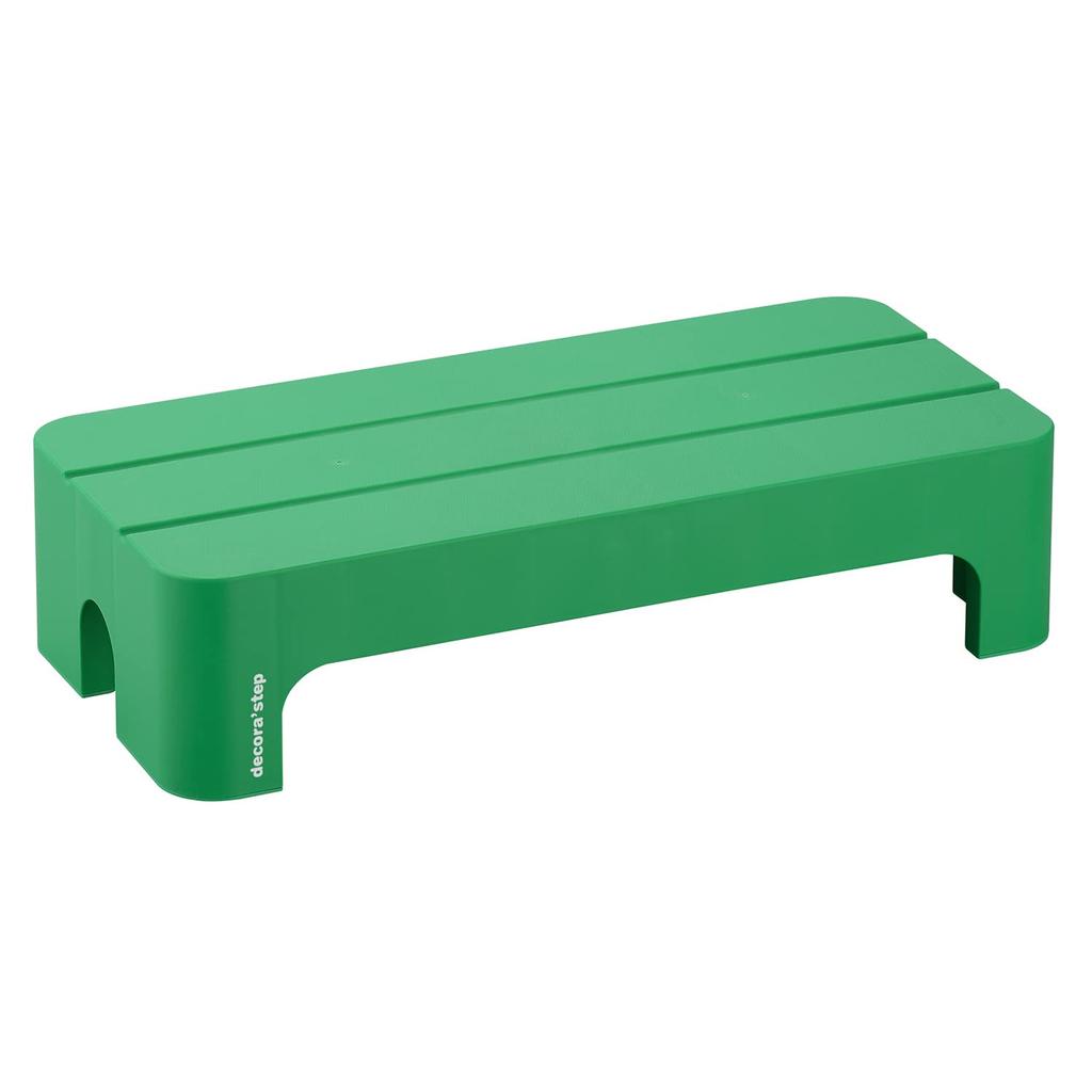 Sanka Decora Step, Green, Short L, 14cm High, Wide Footrest and Non-Slip Surface, Stylish and Cute Round Shape That Blends In with Any Interior,