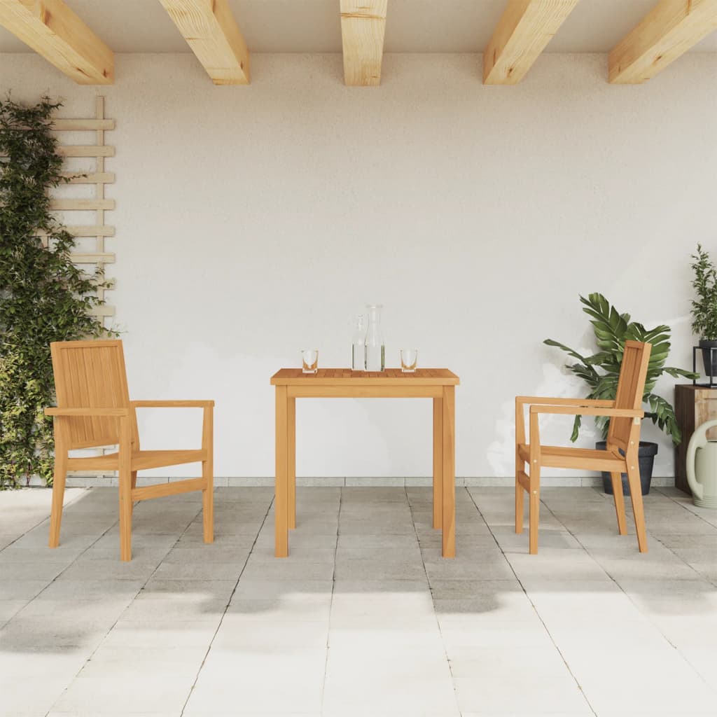3 Piece Garden Dining Set Solid Teak Wood