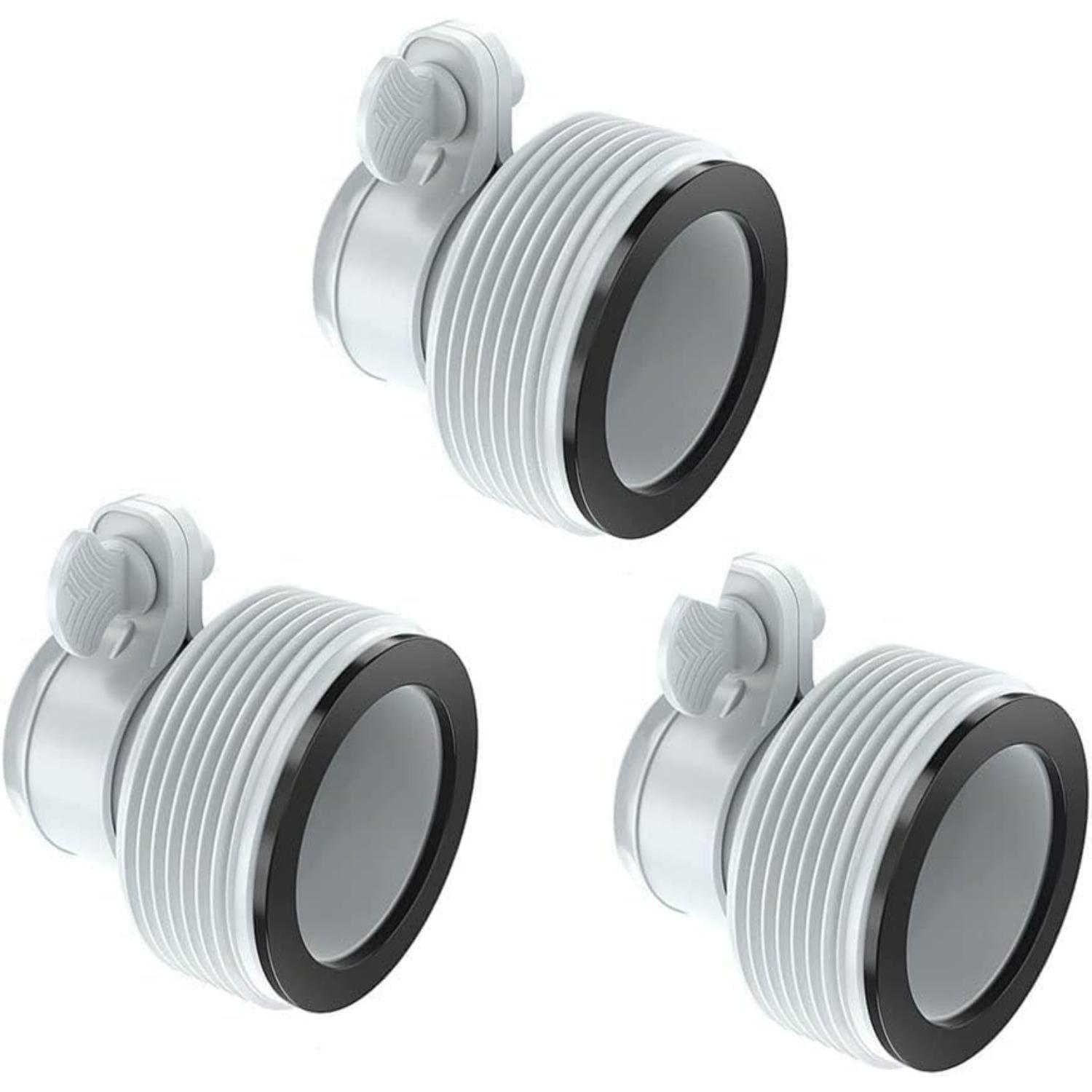 Pool Adapter Type B, 3 Pieces Hose Adapter Filter Pump Connector for Intex Pool, Pipe Connector Adapter with Thread for 1.25 Inch and 1.5 Inch Hose 3-Pack