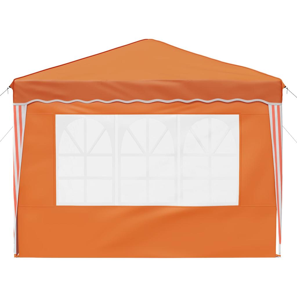 Pop Up Party Tent 288 X 288 X 245 Cm Orange Oxford Fabric