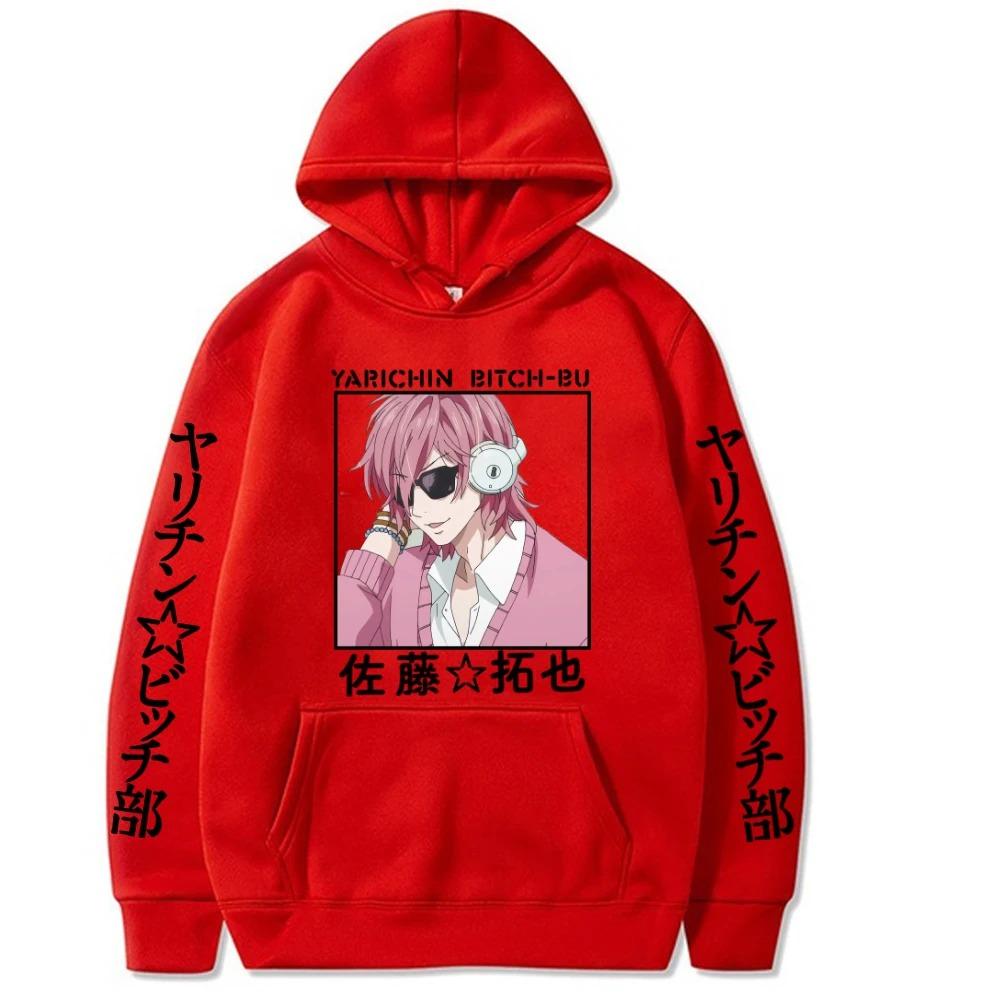 Mode Japan Anime Yarichin Club Kapuzenpullover Herren Damen Lustig Cartoon Yaoi Yuri Grafik Harajuku Winter Hoodies Oberteile