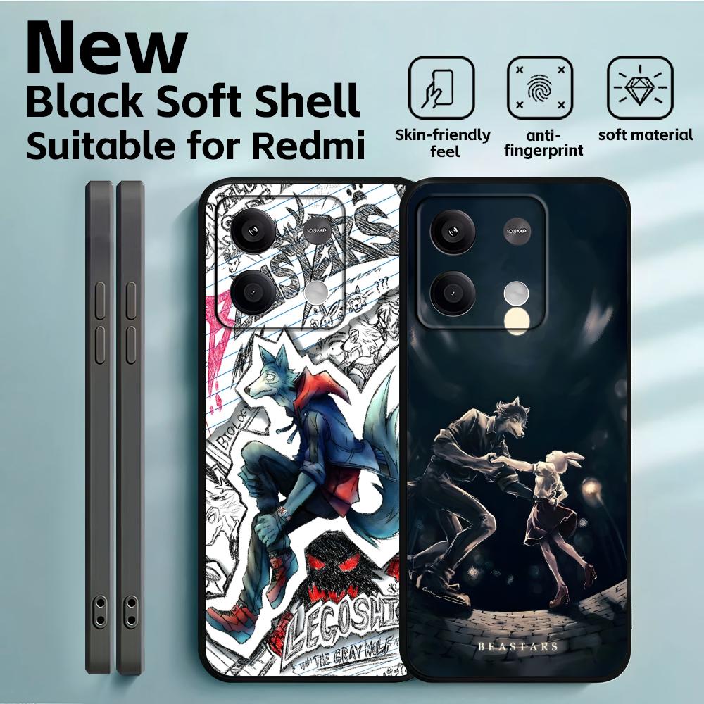 BEASTARS Phone Case For Redmi Note 14 13 12 11 Pro Plus S 5G 14C A3 Soft Black Phone Cover
