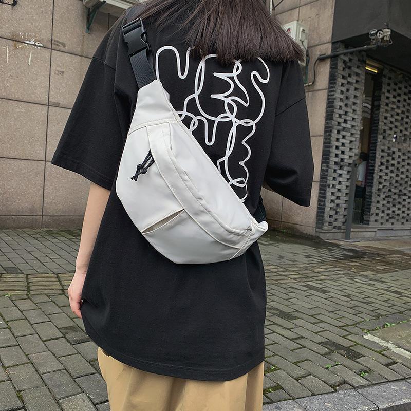 New Japanese Breast Bag Men's Simple Casual Fanny Pack Women's Commuting Back Crossbody Bag Trendy Brand Functional Nylon Satchel