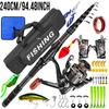 Complete Carbon Sea Fishing Rod Kit with Artificial Bait