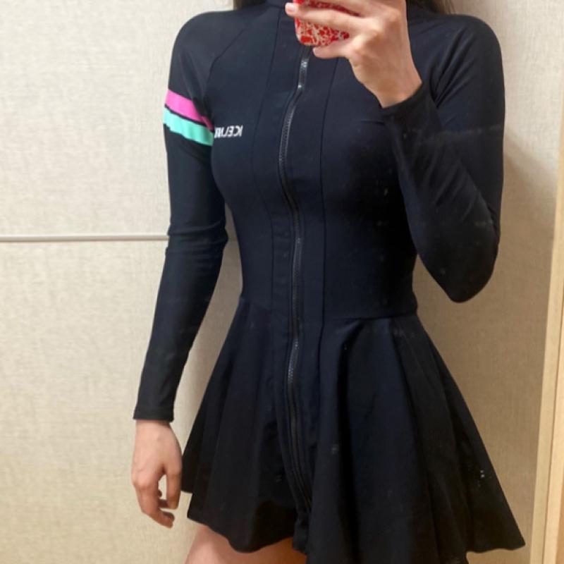 Fruitry WoMen Rashguard Set M 2xl sliMMing One Piece swiMsuit Zip Up